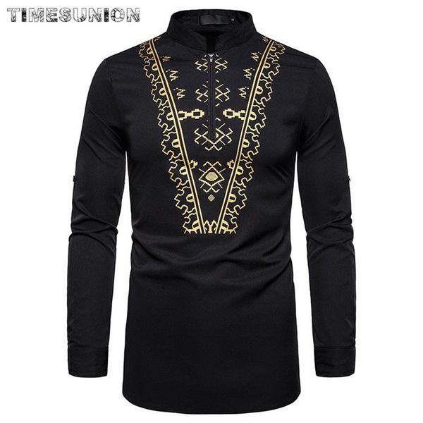 

african printing dashiki men shirt slim long sleeve chemise homme ethnic totem design mens dress shirts wedding party camisas263l, White;black