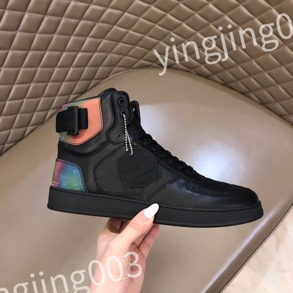

designer flat sneaker trainer casual shoes canvas leather white letter overlays fashion platform mens womens low sneakers 35-44 rd0901, Black
