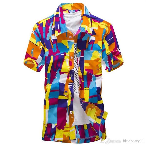 

men's casual shirts fashion men hawaii shirt beach floral tropical seaside hawaiian quick dry brand camisas mens dress big si235s, White;black