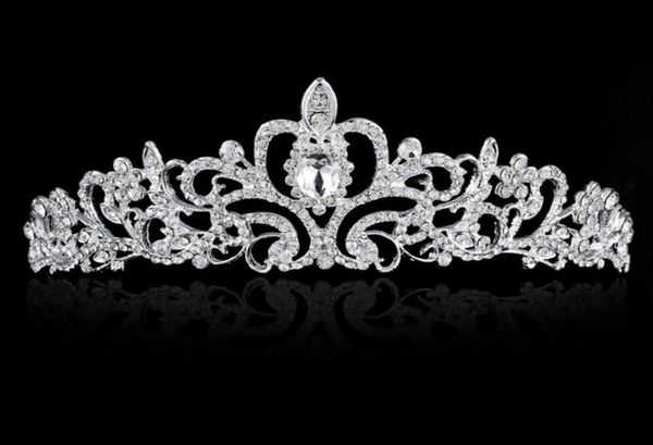 

shining beaded crystals wedding crowns bridal veil tiara crown headband hair accessories party wedding tiara5653359, Silver