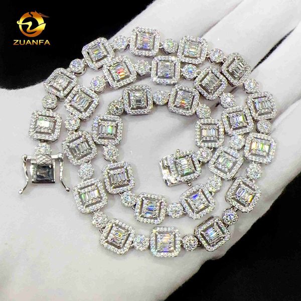 

designer jewelry pass diamond tester hip hop cuban chain 925 silver iced out cuban link necklace moissanite bracelet men women