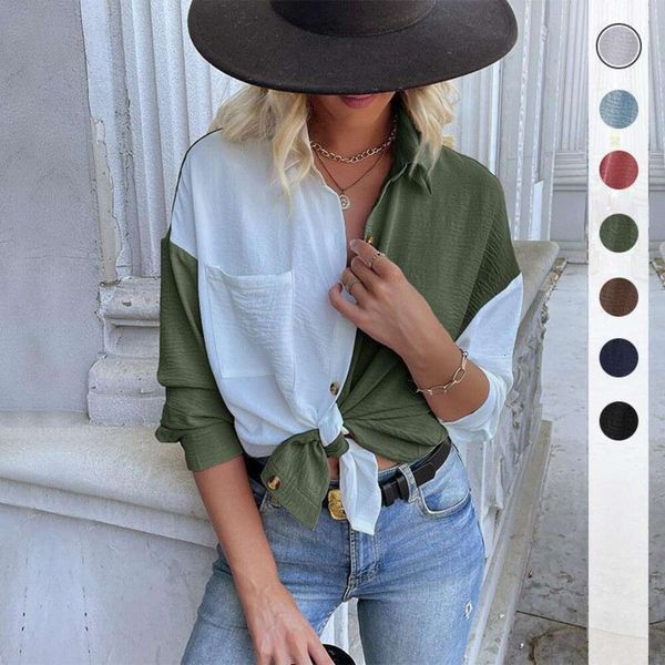 

autumn cardigan shirt long sleeve casual color blouse for women, White