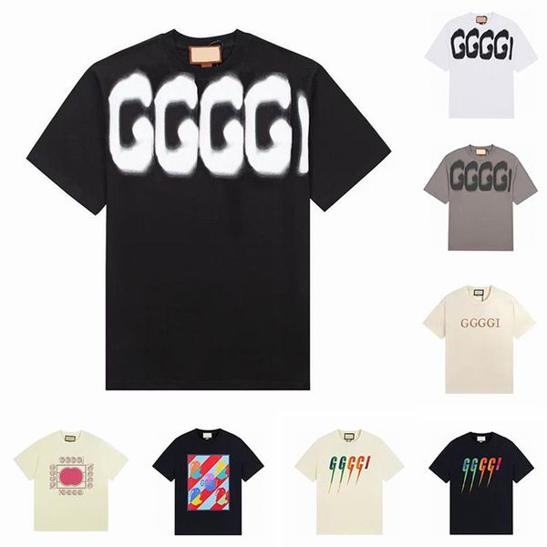 

summer mens women fashion t shirt designers tshirts letter print round neck short sleeve black white fashion luxurys man tees279h, White;black