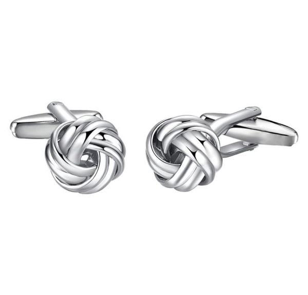 

yoursfs 6 pairsset fried dough s knot cuff links men fashion gold plated 18k unique anniversary holiday birthday gift2733836, Silver