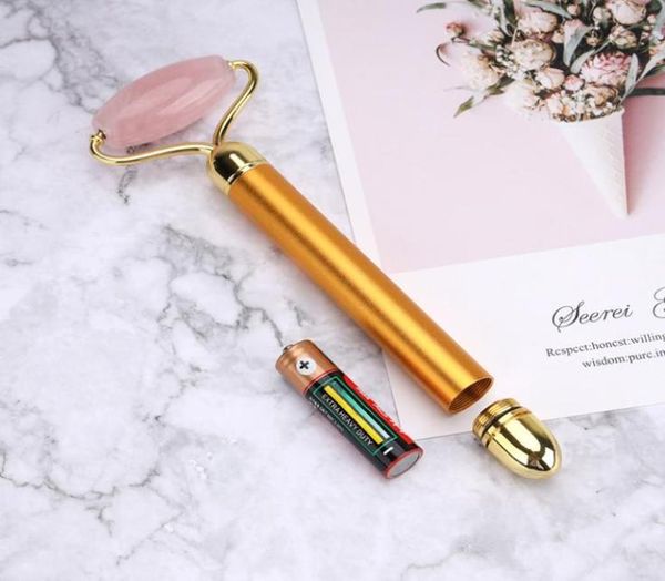 

dropshippping halloween promotion 24k golden jade beauty bar face vibrators lifting slimming helper electric roller massage stick 1871526