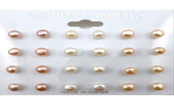

high grade freshwater pearl earring stud 8mm natural pearl jewelry 50 pairs whole7288847, Golden;silver