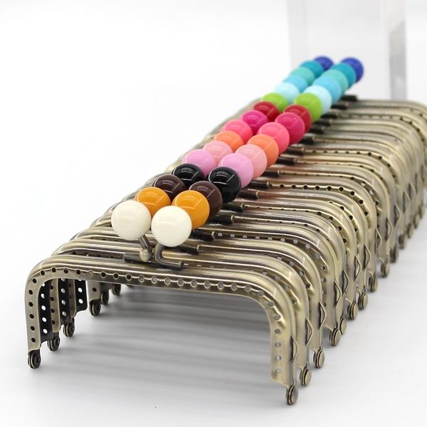 

bag parts accessories kissdiy 10pcs 10.5cm sma candy bead metal purse frame square glossy antique bronze lace coin purse frame kiss clasp ac, Black