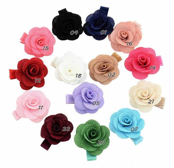 

mix colors small cute flower clip kids hair clip with ribbon wrap floral clips bowknot hair pins girls hair accessories4334148, Slivery;white