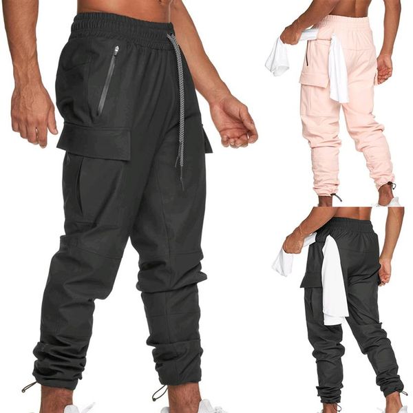 

mens summer sports trousers outdoor running training fitness pants waterproof drawstring pants with pockets asian size2090, Black