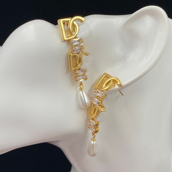 

gold designer earring flower diamond big tears pearl earrings fashion jewelry wedding gift no box, Silver
