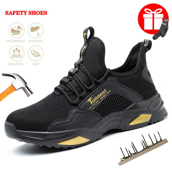 

safety shoes safety shoes men anti-smashing steel toe cap puncture proof construction lightweight breathable sneaker work boots women qualit, Black;brown