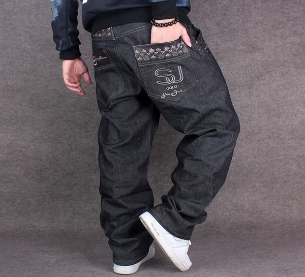 

trendy long pants loose casual plus fat plus size skateboarding pants hiphop jeans men039s jeans1686220, Blue