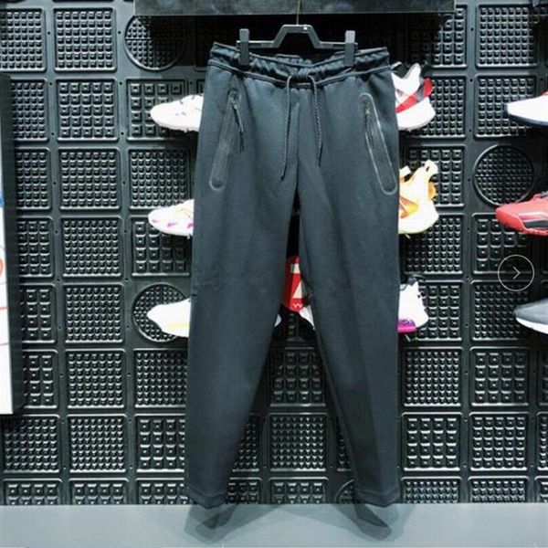 

new space cotton fabric running sports pants tech fleece men's casual pants cu4502275h, Black