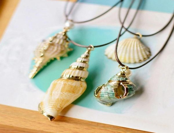 

natural style jewelry seashell color cowrie shells conch gold border travel commemorative women039s collar choker necklace jewe3859446, Golden;silver