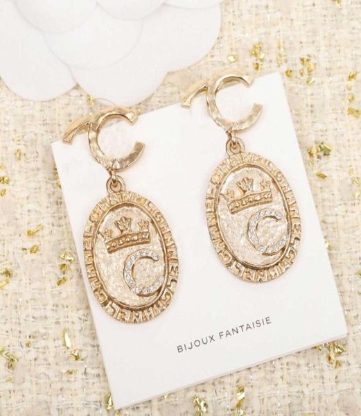 

fashion style oval shape drop earring in 18k gold plated and sparkly diamond for women wedding jewelry gift have box s4977159, Golden