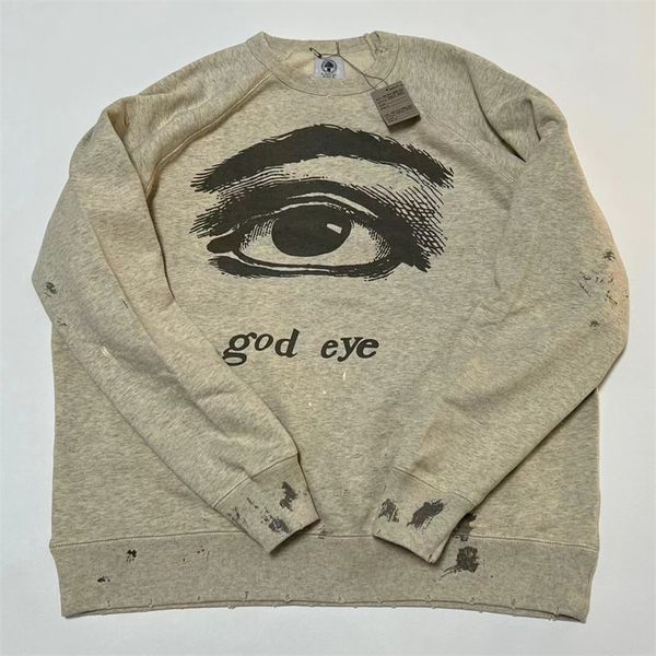 

23ss damaged sweatshirts men women 1 quality hoodie print crewneck, Black;brown