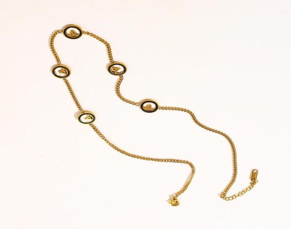 

women necklace choker chain 18k gold plated stainless steel designer letter necklaces pendant statement fashion wedding jewelry ac7366527, Silver