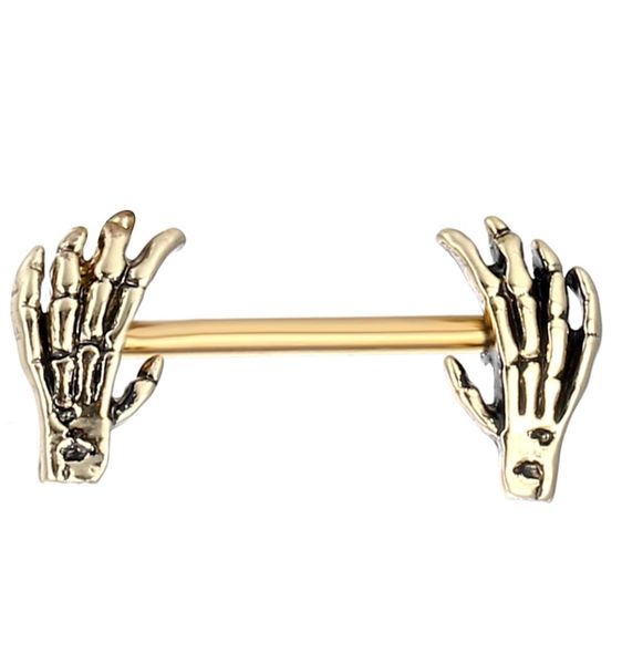 

d1001 hand nipple ring gold 14ga 16mm length012345678822707, Silver