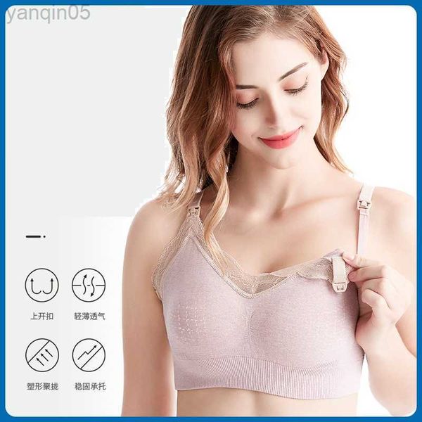 

maternity intimates breastfeeding maternity nursing bra pregnant women underwear baby feeding bra lace maternity clothes hkd230812, White