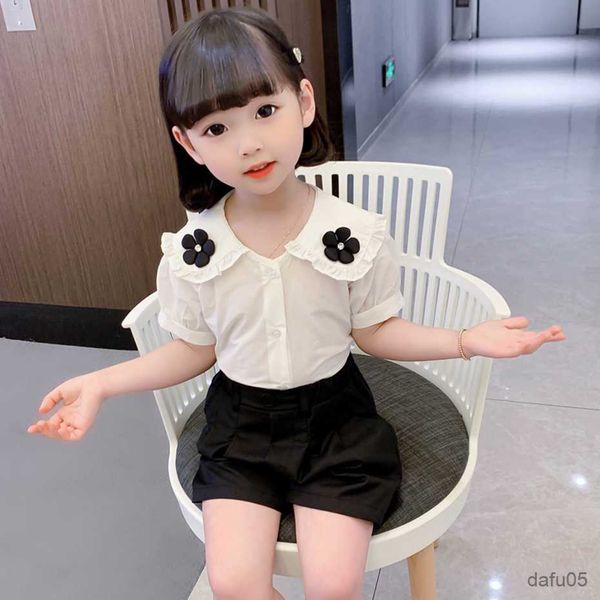 

clothing sets summer clothes girls floral pattern clothes for girls tshirt short girls clothing sets toddler kids tracksuit r230812, White