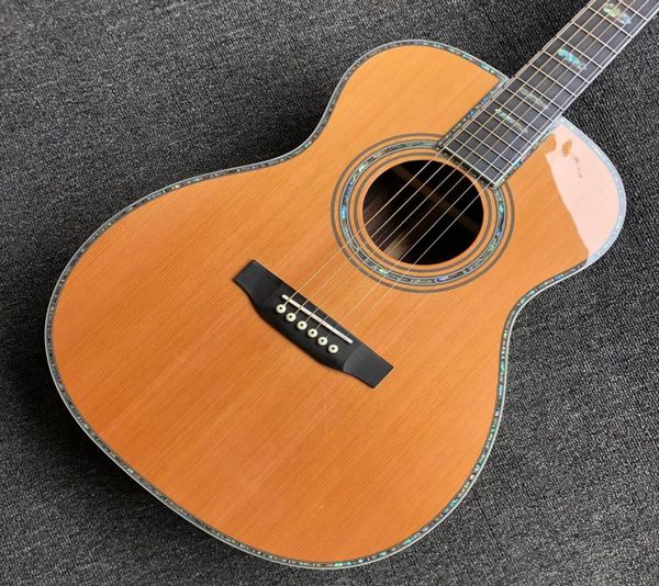 

solid cedar abalone binding acoustic electric guitar013608326