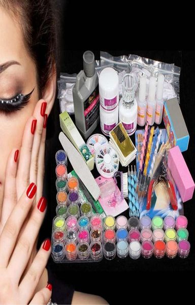 

whole 42 acrylic powder liquid nail art kit glitter uv gel glue tips brush set 20169265205