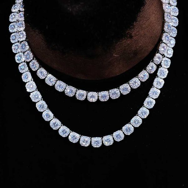 

iced out jewelry 6mm width tennis chain sparking moissanite stone custom silver tennis chain necklace