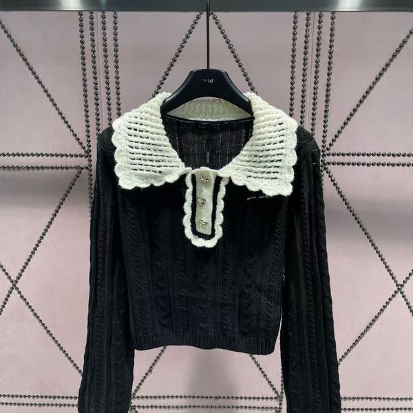 

2023 new street style long sleeve knitted wool heavy industry stereoscopic button long sleeve sweater popular, White;black
