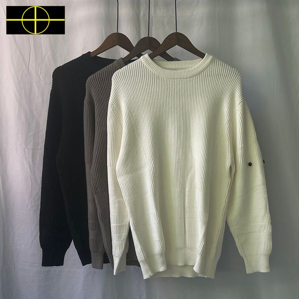 

men's sweaters cross embroidery men casual hiphop streetwear striped crewneck thick pullovers 230811, White;black