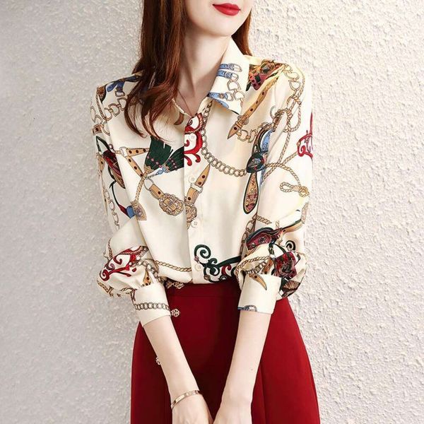 

chiffon shirt for women design sense niche flower spring fashion high end early top, White