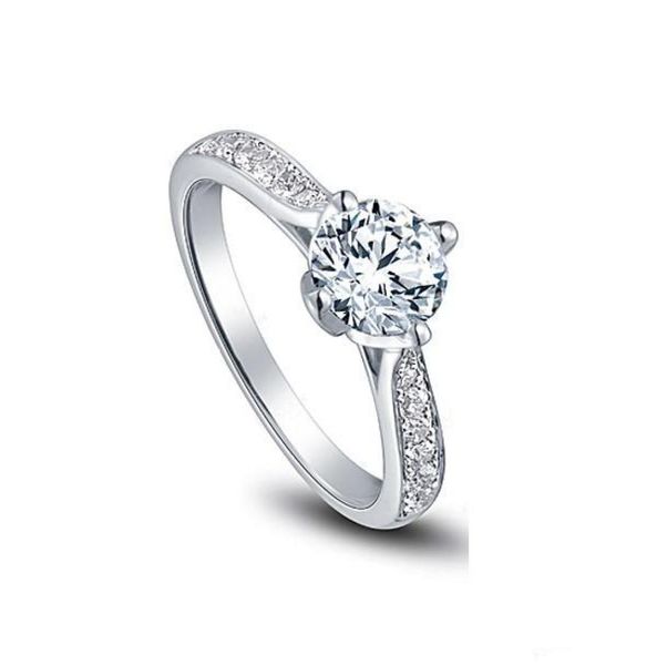 

fine rings us gia certificate 18k white gold 1 ct moissanite engagement for womenhearts and arrowswedding diamond rings7802976, Slivery;golden