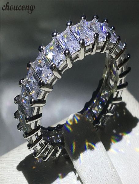 

choucong eternity ring princess cut diamond 925 sterling silver engagement wedding band rings for women men jewelry4200086, Slivery;golden