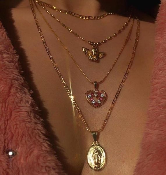 

pretty choker collier necklaces boho pearls diamond chain multilayer necklaces for women men bar layered tassel metal gold chain n7867607, Silver