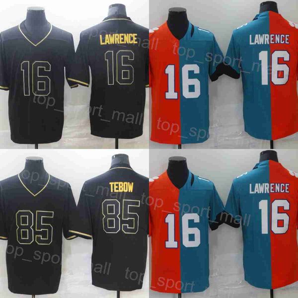 

man football 85 tim tebow jerseys 16 trevor lawrence vintage black gold team embroidery and sewing vapor untouchable color rush for sport fa, Black;red