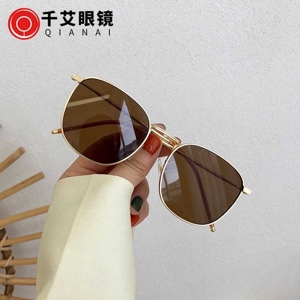 

qianai new polarizing creative box net red ins korean sunglasses metal anti ultraviolet glasses, White;black