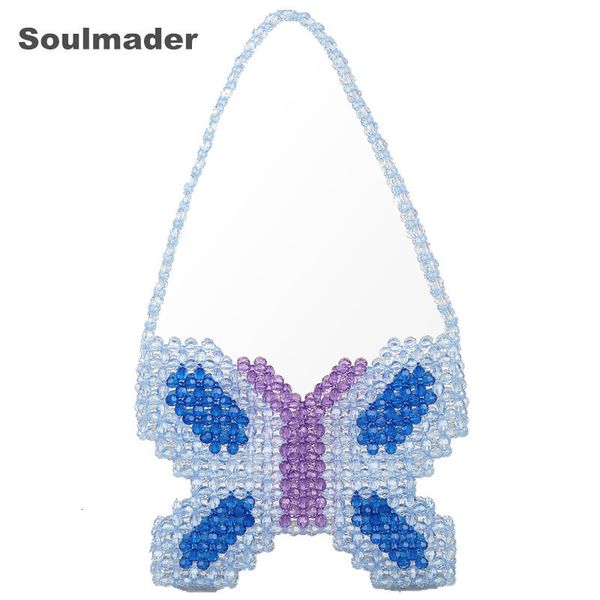 

evening bags pearl beaded bag butterfly designer brand clear acrylic crystal stone box tote handbag women handmade party purse 230811