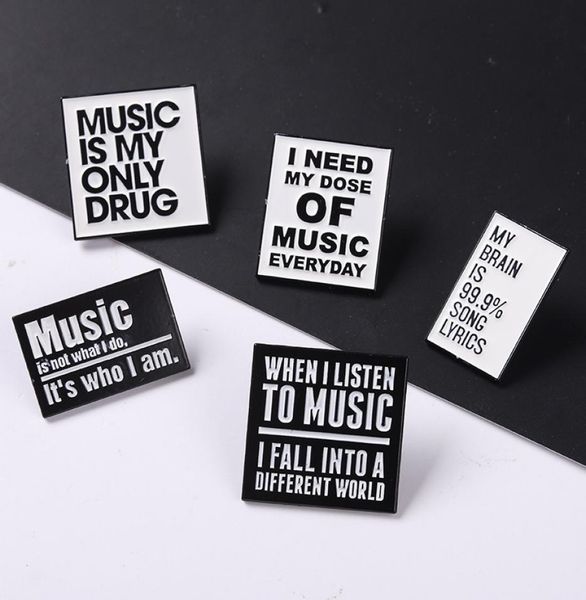 

vintage white black color music brooches pin for women fashion dress coat shirt demin metal funny brooch pins badges promotion gif1198619, Blue