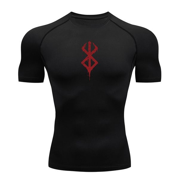 

men's t-shirts anime berserk guts men's compression shirt fitness sport running tight gym tshirts athletic quick dry tee summer 2, White;black