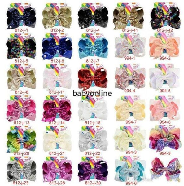 

8 inch jojo siwa hair bows jojo bows with clip for baby children large sequin bow hair fy42948212562, White;red