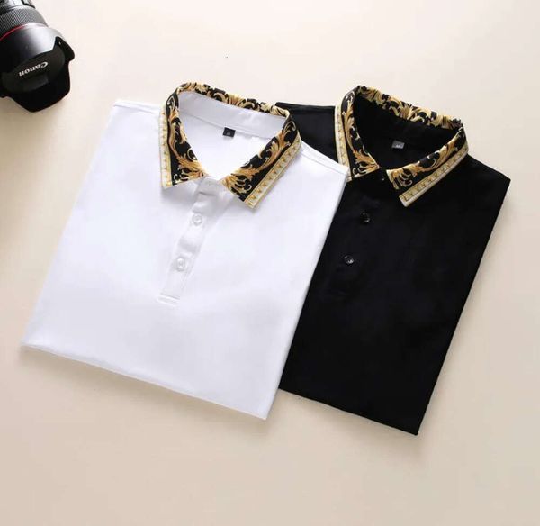 

2022 designer stripe polo shirt t shirts snake polos bee floral mens high street fashion horse polo t-shirt#8552, White;black
