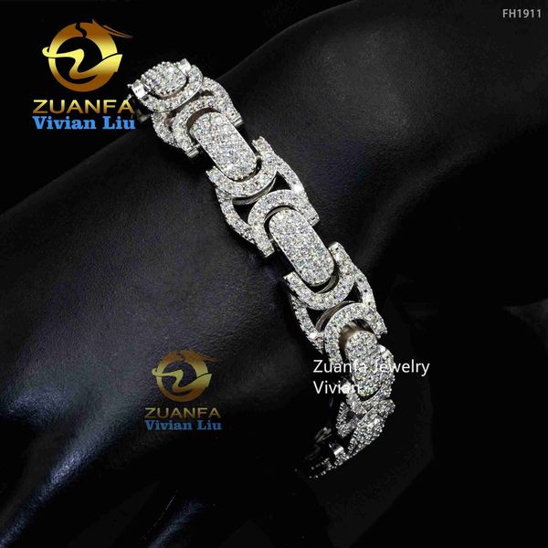 

designer jewelry miami custom iced out hip hop 925 sterling silver vvs moissanite diamond cuban link chain
