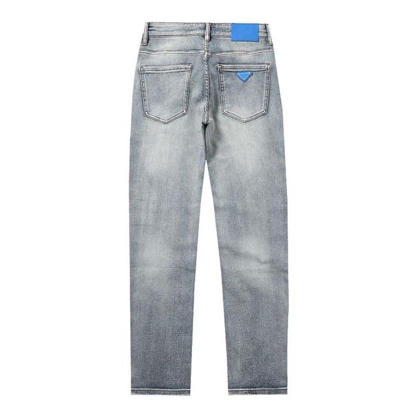 

2023 mens jeans classic fashion brand hip-hop denim pants summer zipper high washing fabric soft elastic letter emble160x, Blue