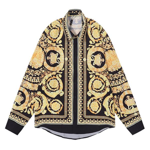 

23ss spring autumn long sleeve designer bowling shirts men fashion geometric letter print button down dress shirt man casual shirt268g, White;black