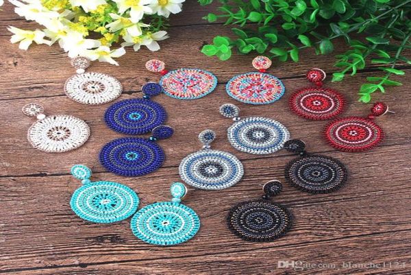 

7 colors bohemian handmade earrings for women girls colorful rice bead drop dangle chandelier eardrop jewelry accessories wholesal1090479, Silver