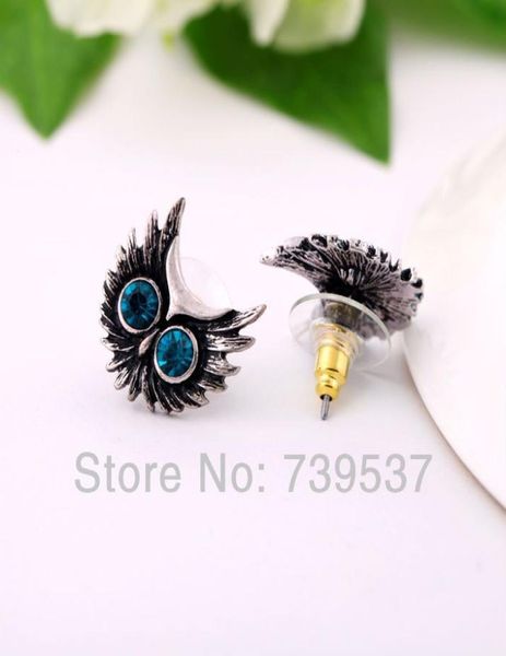 

lovely siam rhinestone owl stud earrings01234567899847524, Golden;silver
