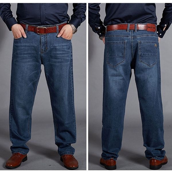 

mens jeans fall plus size casual 9xl 8xl 7xl 6xl fashion high waist stretch zipper open pockets loose 230811, Blue