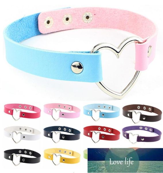 

new trendy fashion pu leather heart necklace accessories for women fetish choker lolita whole jewelry dropshopping factor1773461, Golden;silver
