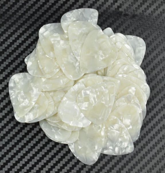

lots of 100 pcs medium 071mm guitar picks plectrums celluloid pearl white for acoustic guitar4888719