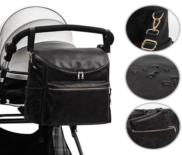 

diaper bags pu leather bag backpack large capacity baby waterproof maternity for stroller with pad8407254