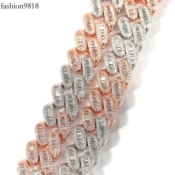 

kibo jewelry s sterling sier heavy white gold plated baguette cut vvs1 moissanite iced out cuban chain, Silver